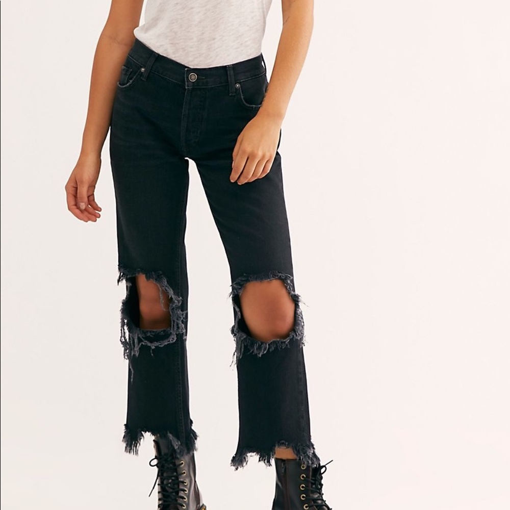 Free people Maggie Mid Rise washed black 28